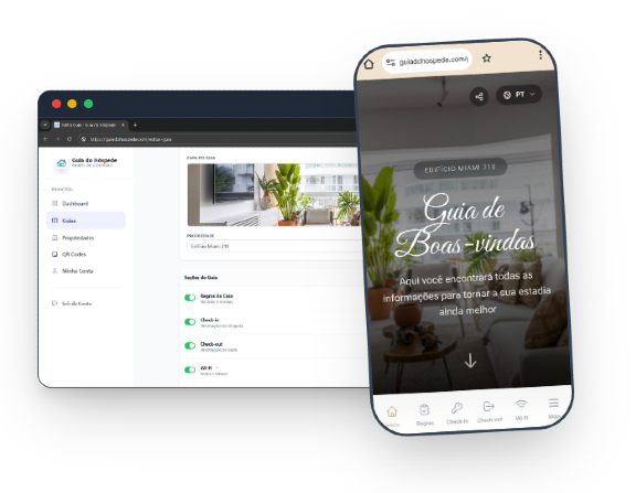 Guialo dashboard and the property's interactive guide